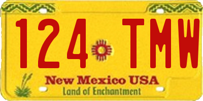NM license plate 124TMW