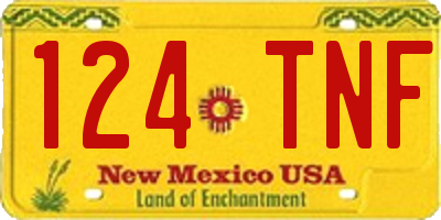 NM license plate 124TNF
