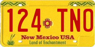 NM license plate 124TNO