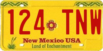 NM license plate 124TNW