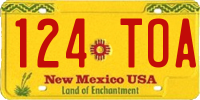 NM license plate 124TOA