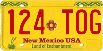 NM license plate 124TOG
