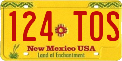 NM license plate 124TOS