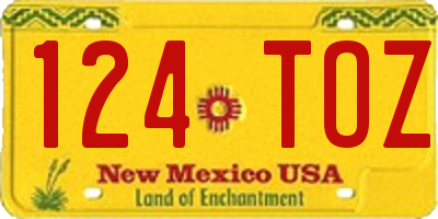 NM license plate 124TOZ
