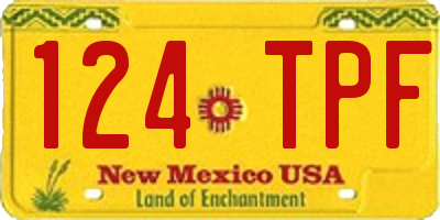 NM license plate 124TPF