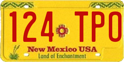 NM license plate 124TPO