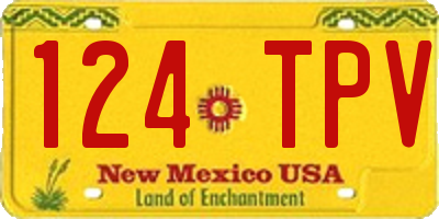 NM license plate 124TPV