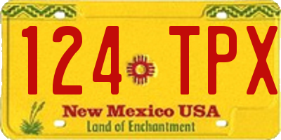 NM license plate 124TPX