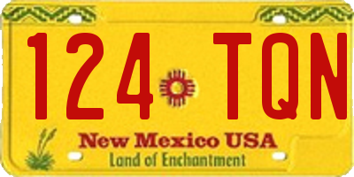 NM license plate 124TQN