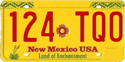 NM license plate 124TQO