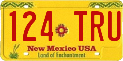 NM license plate 124TRU