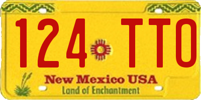 NM license plate 124TTO