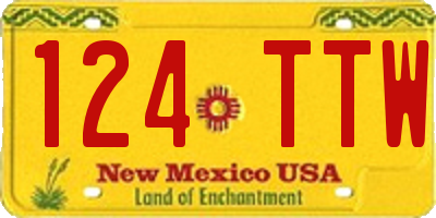 NM license plate 124TTW