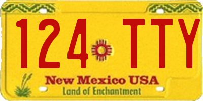 NM license plate 124TTY