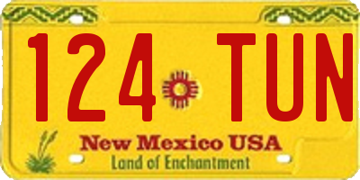 NM license plate 124TUN