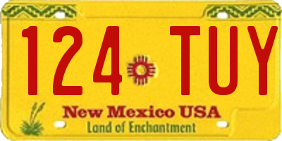 NM license plate 124TUY