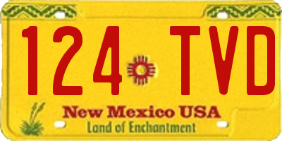 NM license plate 124TVD