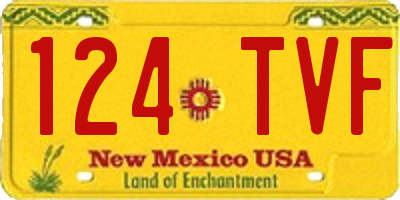 NM license plate 124TVF