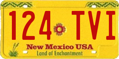 NM license plate 124TVI