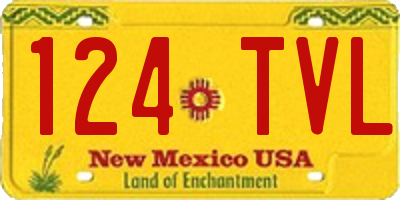 NM license plate 124TVL
