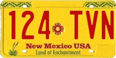 NM license plate 124TVN
