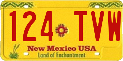 NM license plate 124TVW
