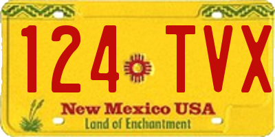 NM license plate 124TVX