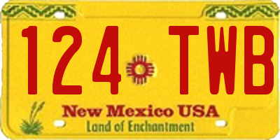 NM license plate 124TWB