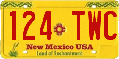 NM license plate 124TWC