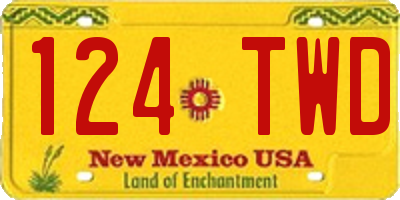 NM license plate 124TWD