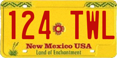 NM license plate 124TWL