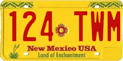 NM license plate 124TWM