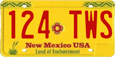 NM license plate 124TWS