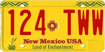 NM license plate 124TWW