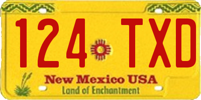 NM license plate 124TXD