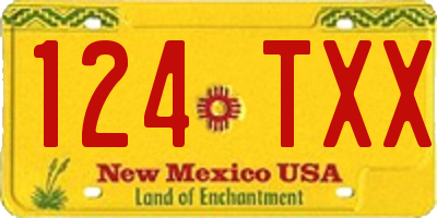 NM license plate 124TXX