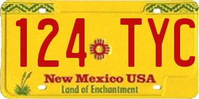 NM license plate 124TYC