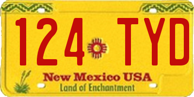 NM license plate 124TYD