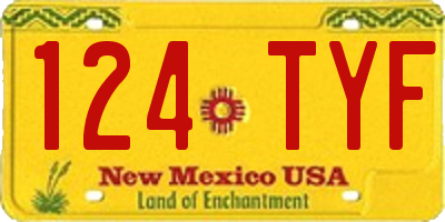 NM license plate 124TYF