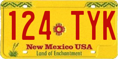 NM license plate 124TYK