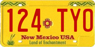 NM license plate 124TYO