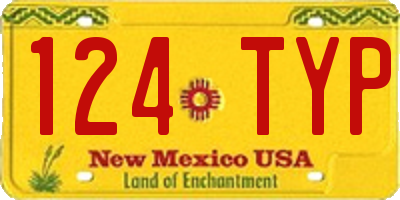 NM license plate 124TYP