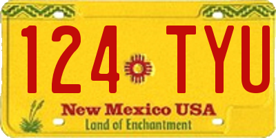 NM license plate 124TYU
