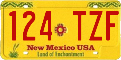 NM license plate 124TZF