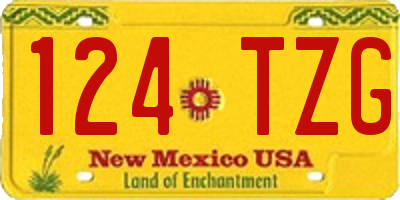 NM license plate 124TZG