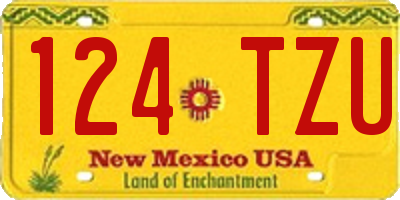 NM license plate 124TZU