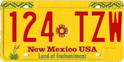 NM license plate 124TZW