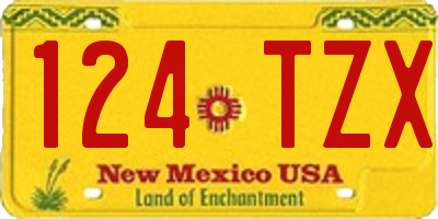 NM license plate 124TZX