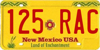 NM license plate 125RAC