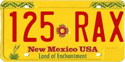NM license plate 125RAX